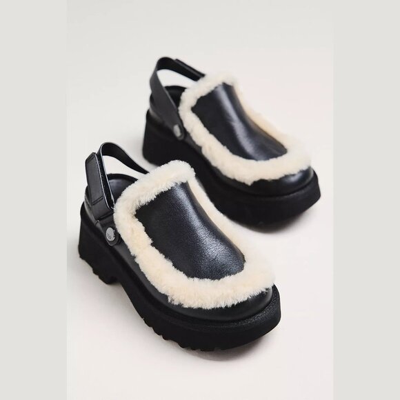 NEW UGG Sizes 7, 8 Women's Esmee Leather Slingback Clogs - Black - Picture 2 of 4